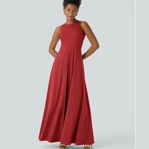 HALARA Red Sleeveless Maxi Dress